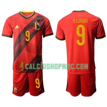 Belgio R.LUKAKU 9 Bambino Maglia Prima Euro 2020 Manica Corta (+ Pantaloncini)